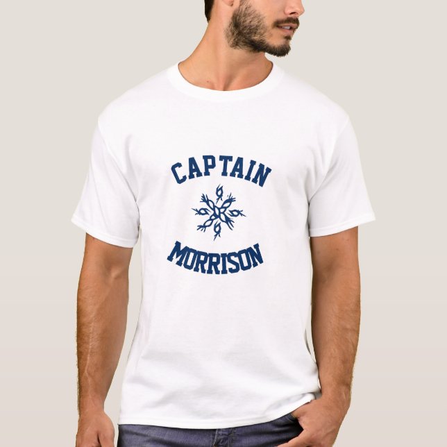 Custom Name Captain nautical sailing rope knots T-Shirt (Front)