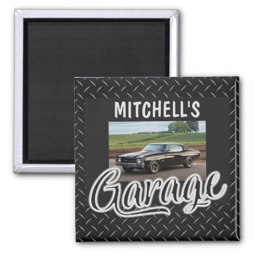 Custom NAME CAR Photo Retro Hot Rod Racing Garage Magnet