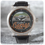 Custom NAME | CAR Photo Retro Neon Hot Rod Garage Watch<br><div class="desc">Custom NAME | CAR Photo Retro Neon Hot Rod Garage Watch - Add your personalized car photo (or any photo!) and custom text to this watch. Makes the ultimate gift for that Hot Rod,  Vintage Classic Car,  Muscle Car,  Racecar,  4x4 Truck fan!</div>
