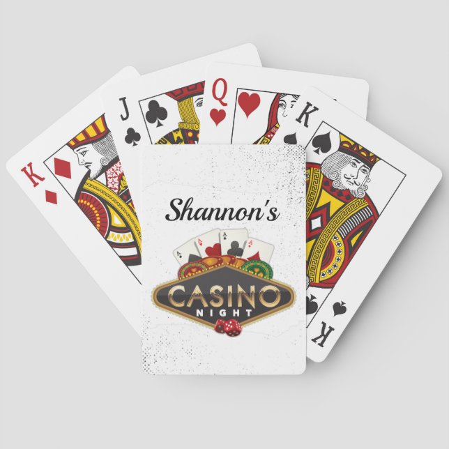 Custom Name Casino Night Playing Cards (Back)