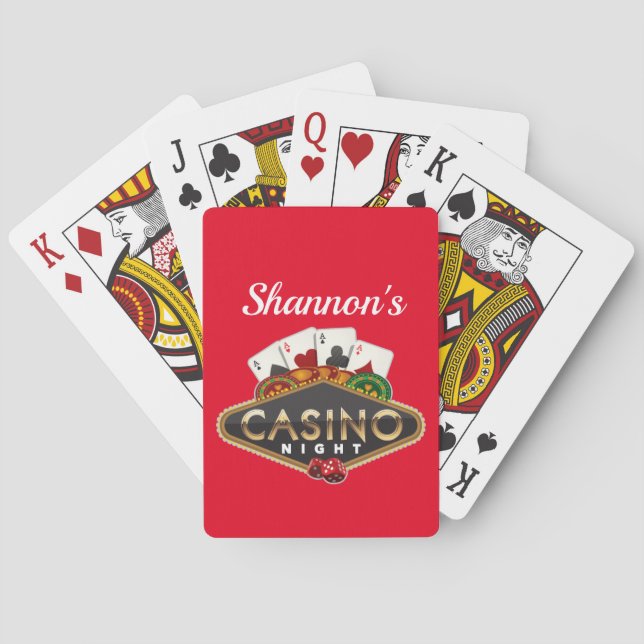 Custom Name Casino Night Playing Cards (Back)