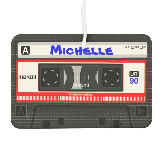 Custom Name Cassette Tape Air Freshener (Front)