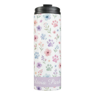 Custom Name Cat & Dog Pet Lovers Gift Thermal Tumbler