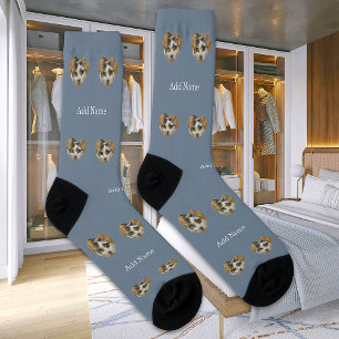 Custom Name Cat Dog Photo Modern Personalized Socks
