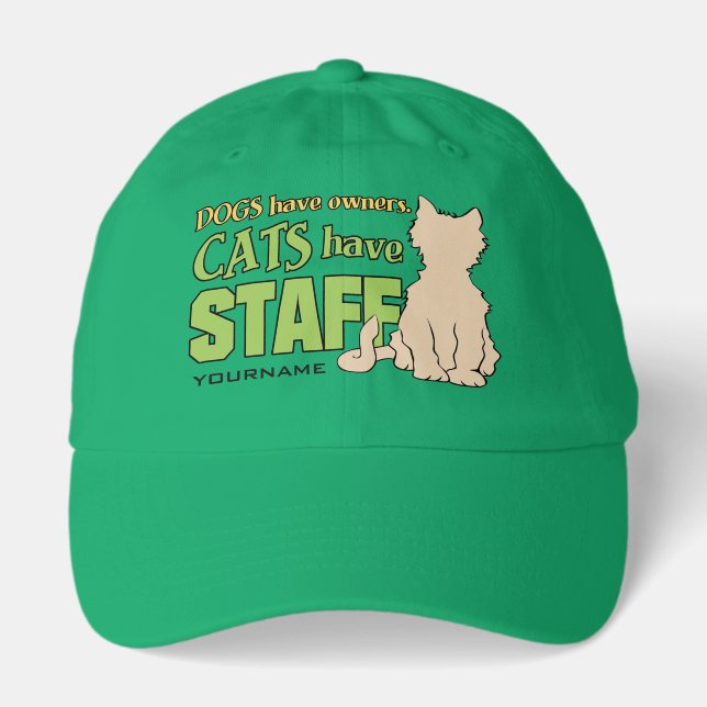 Custom Name CATS HAVE STAFF Hat (Front)