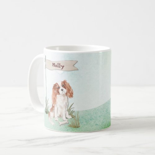 Custom Name Cavalier King Charles Spaniel Pet Dog Coffee Mug