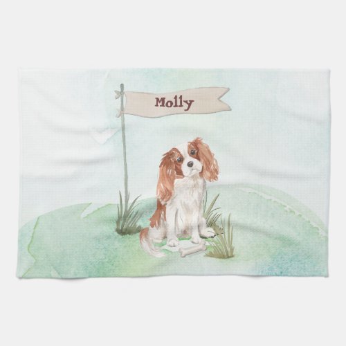 Custom Name Cavalier King Charles Spaniel Pet Dog Kitchen Towel