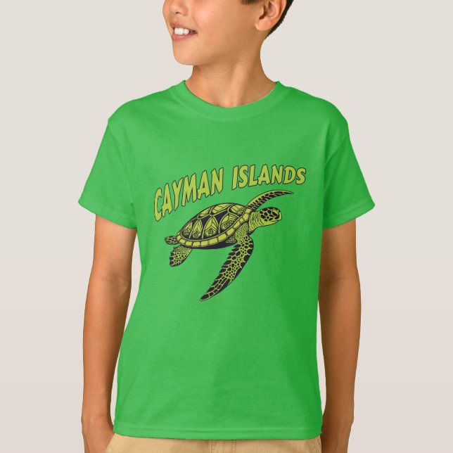 Custom Name Cayman Islands Turtle T-Shirt (Front)