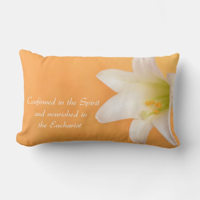 Custom Name, Celebrating RCIA Congratulations Lily Lumbar Pillow (Front)
