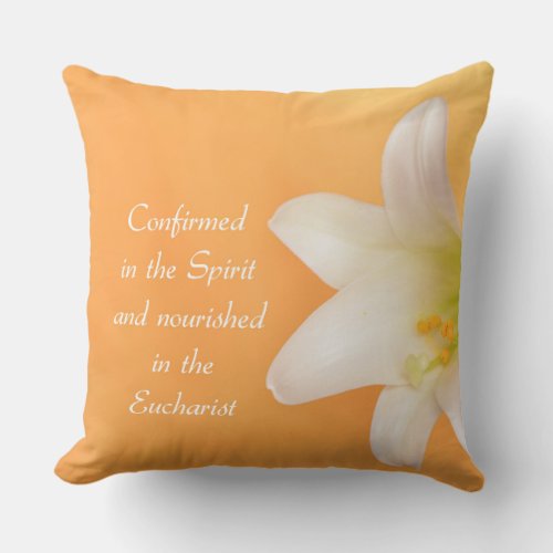 Custom Name Celebrating RCIA Congratulations Lily Throw Pillow