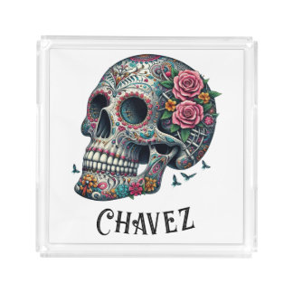 Custom Name Celebration of Life and Death Acrylic Tray