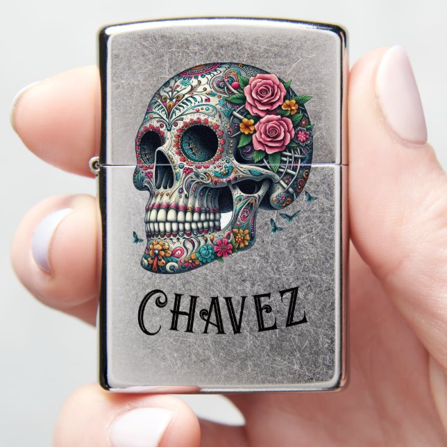 Custom Name Celebration of Life and Death Zippo Lighter (In Hand)