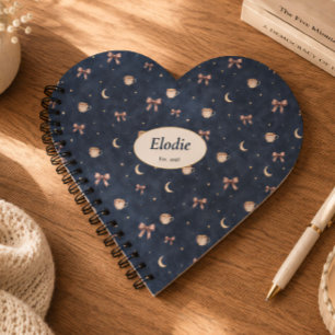 Custom Name Celestial Cottagecore Moon Stars Gift Notebook