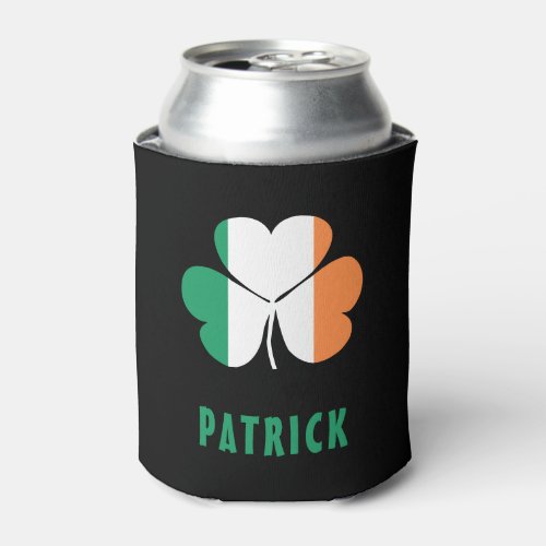 Custom Name Celtic Ireland Shamrock Irish Flag Can Cooler