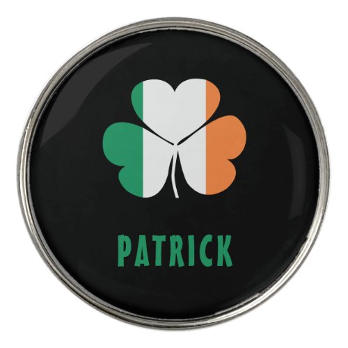 Custom Name Celtic Ireland Shamrock Irish Flag Golf Ball Marker