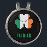 Custom Name Celtic Ireland Shamrock Irish Flag Golf Hat Clip<br><div class="desc">A cool minimalist Irish flag design. The typography text of the Irish roots design is customizable and can be personalized with a person's name or another word. You can change the font, font color, font size and background color using the Design Tool. The design is yours to customize as you...</div>
