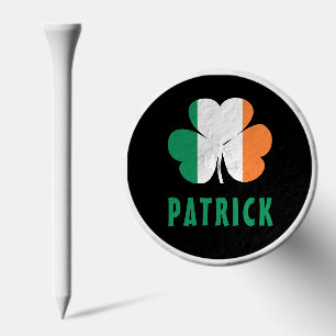 Custom Name Celtic Ireland Shamrock Irish Flag Golf Tees