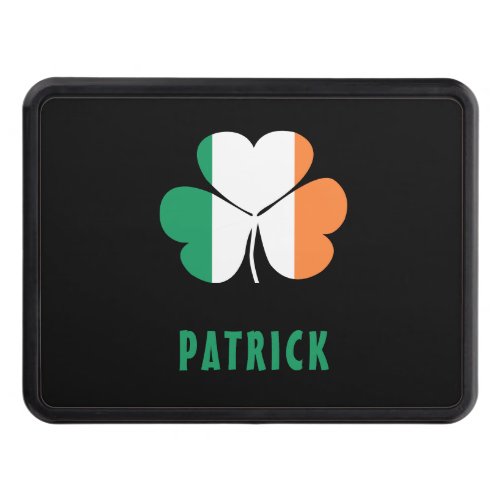 Custom Name Celtic Ireland Shamrock Irish Flag Hitch Cover