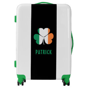 Custom Name Celtic Ireland Shamrock Irish Flag Luggage