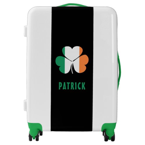Custom Name Celtic Ireland Shamrock Irish Flag Luggage