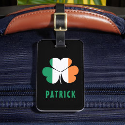 Custom Name Celtic Ireland Shamrock Irish Flag Luggage Tag
