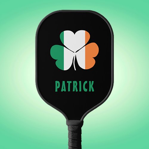 Custom Name Celtic Ireland Shamrock Irish Flag Pickleball Paddle