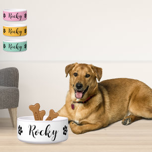 Custom Name Ceramic Dog Bowl - Personalized Pet