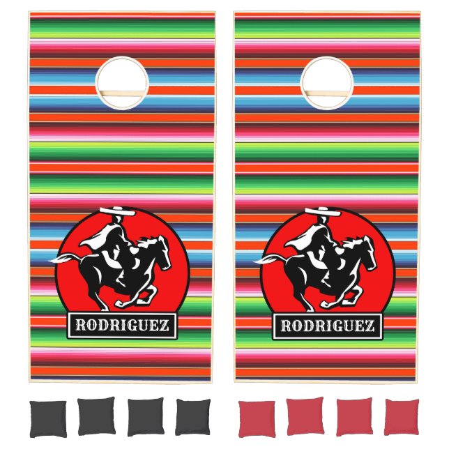 Custom NAME Charro Horse Spanish Mexican Serape Cornhole Set (Set)