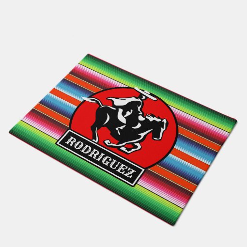 Custom NAME Charro Horse Spanish Mexican Serape Doormat Zazzle