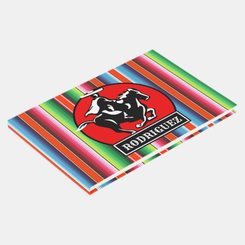 Custom NAME Charro Horse Spanish Mexican Serape Guest Book