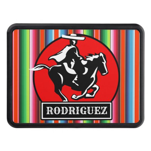 Custom NAME Charro Horse Spanish Mexican Serape Hitch Cover