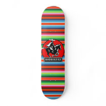 Custom NAME Charro Horse Spanish Mexican Serape Skateboard