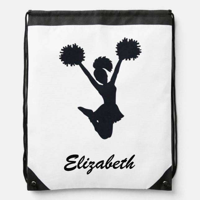 Custom name Cheerleader Cheer Drawstring Bag (Front)