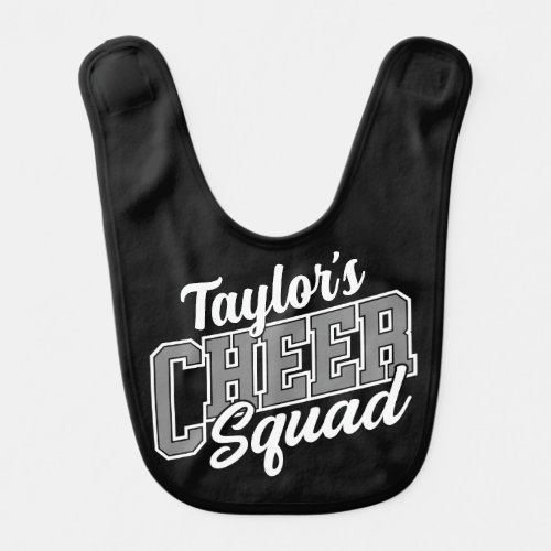 Custom NAME Cheerleader School Varsity Cheer Squad Baby Bib