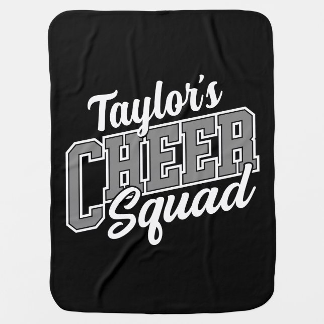 Custom NAME Cheerleader School Varsity Cheer Squad Baby Blanket (Front)