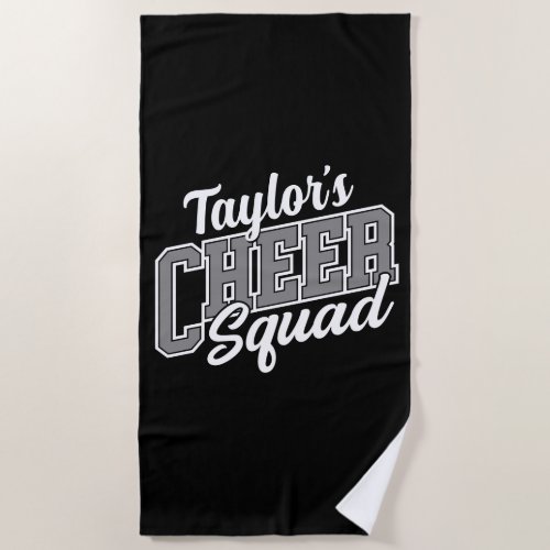 Custom NAME Cheerleader School Varsity Cheer Squad Beach Towel