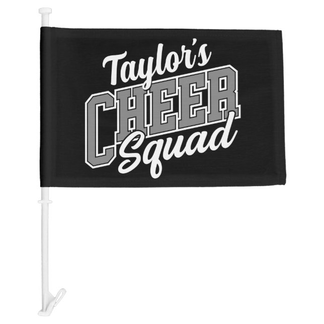 Custom NAME Cheerleader School Varsity Cheer Squad Car Flag (Front)