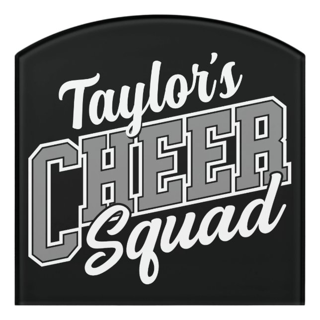 Custom NAME Cheerleader School Varsity Cheer Squad Door Sign (Contour Front)