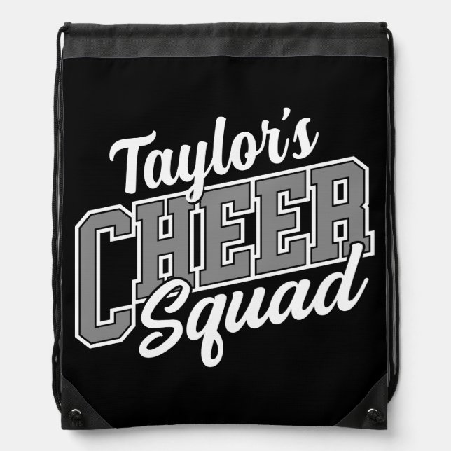 Custom NAME Cheerleader School Varsity Cheer Squad Drawstring Bag (Front)