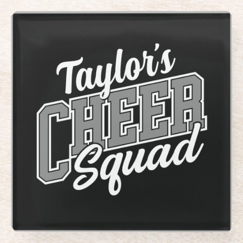 Custom NAME Cheerleader School Varsity Cheer Squad Glass Coaster