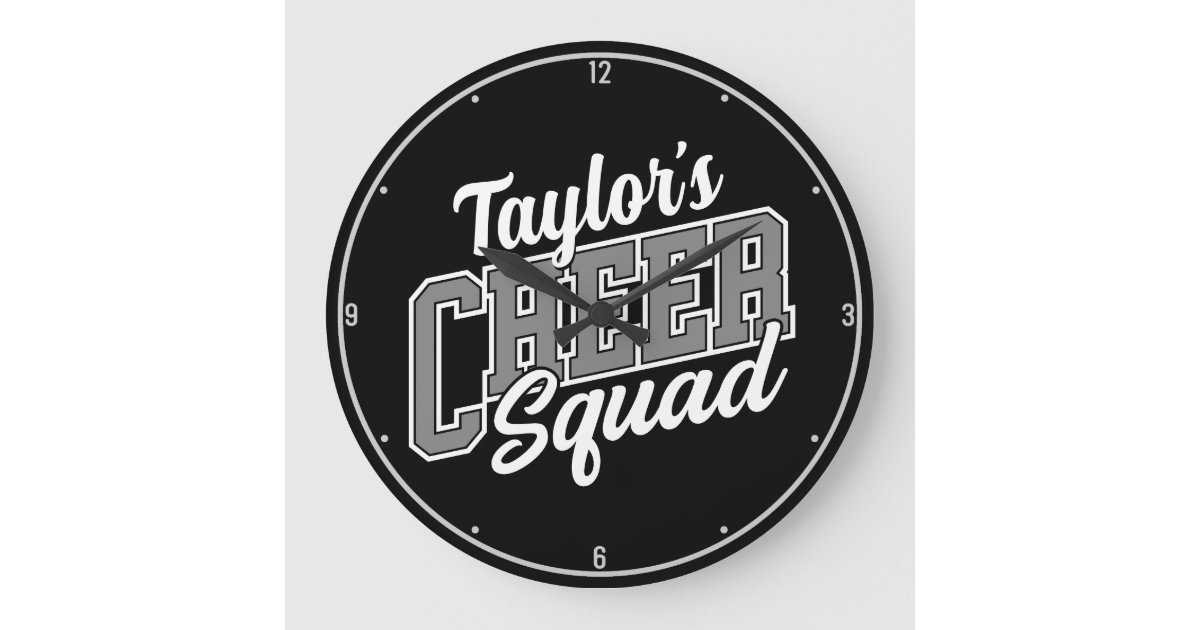 Custom NAME Cheerleader School Varsity Cheer Squad Large Clock | Zazzle