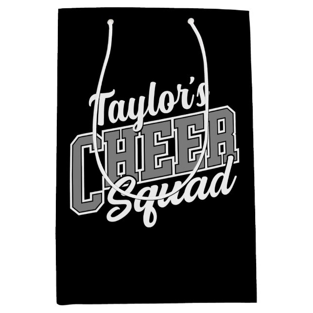 Custom NAME Cheerleader School Varsity Cheer Squad Medium Gift Bag (Front)