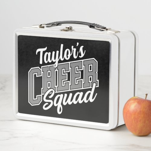 Custom NAME Cheerleader School Varsity Cheer Squad Metal Lunch Box