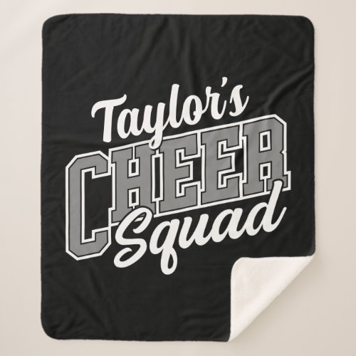Custom NAME Cheerleader School Varsity Cheer Squad Sherpa Blanket