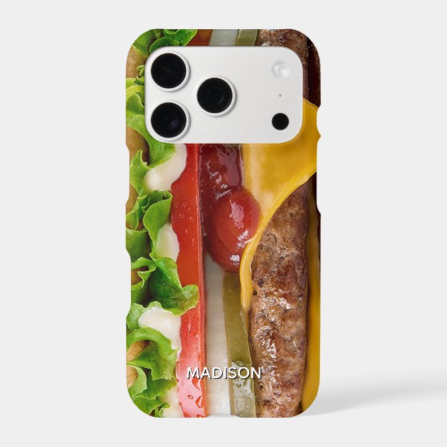 Custom Name Cheeseburger Iphone Case (Back)
