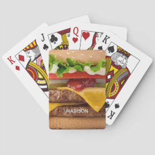 Custom Name Cheeseburger Poker Cards