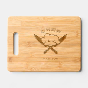 Custom name Chef Logo Engraved Cutting Board