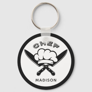 Custom name Chef Logo key chains