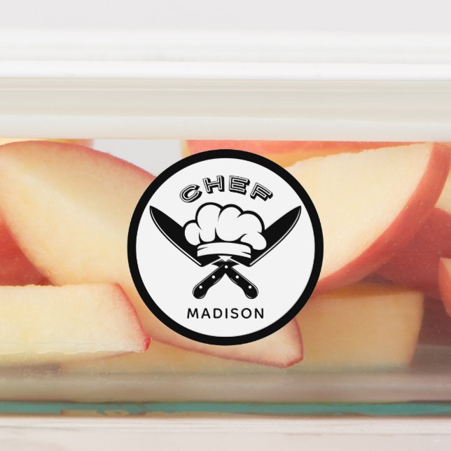 Custom name Chef Logo Labels (Affixed)