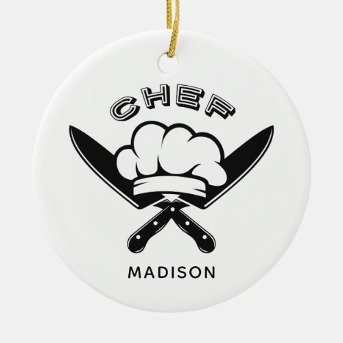 Custom name Chef Logo ornament